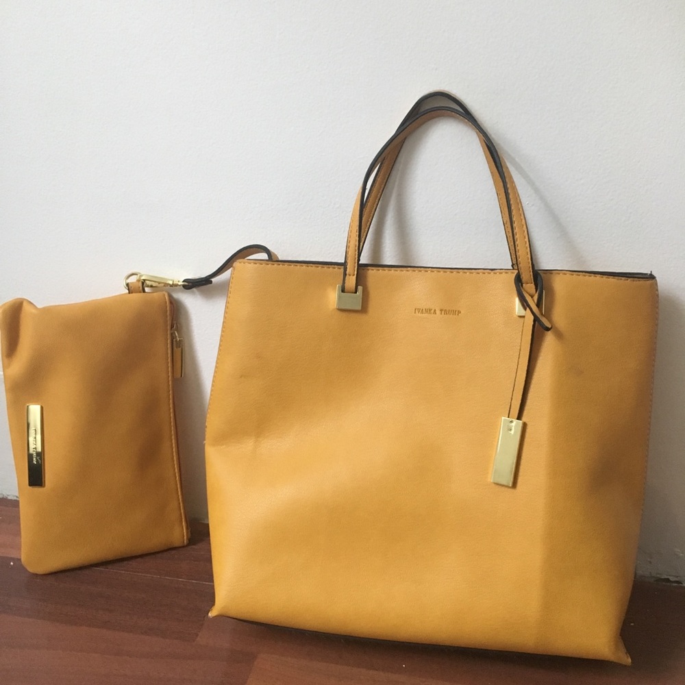 Ivanka Trump mustard colored purse.